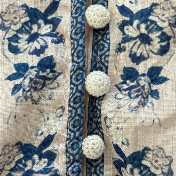 Sunday Elegant Cream and Blue Floral Dress - Picture 12 of 12